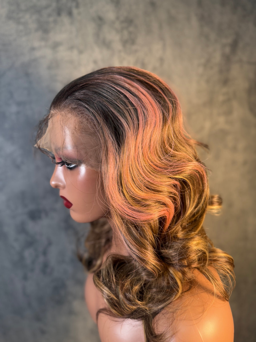Perruque ombre rose