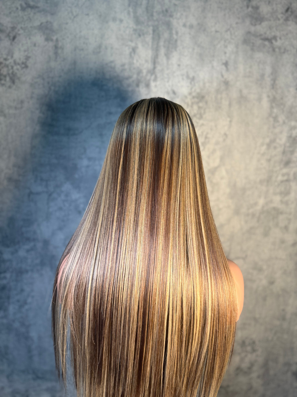 Perruque ombré rose et miel