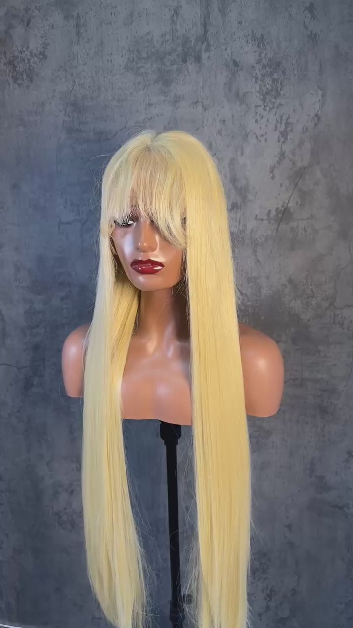 Blend hair premium blonde platine à frange