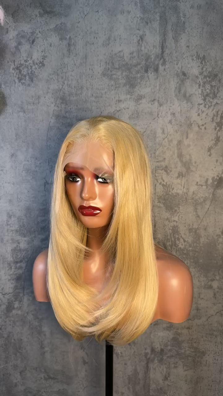 Blend hair premium blonde pale à layers plongeant